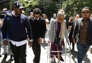Misa Hylton needing a walker on May 12 (Image via Getty)